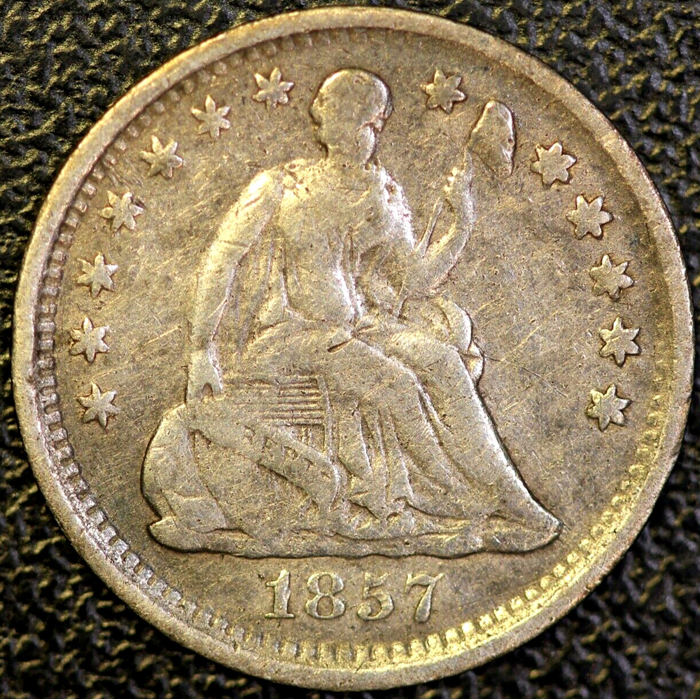 1857 HALF DIME / FRESH FROM ORIGINAL COLLECTION -AA 2496