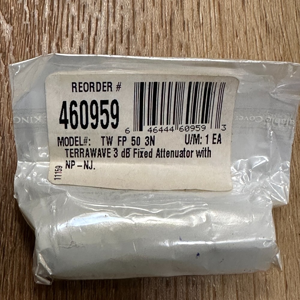 Terrawave 3 3db Fixed Attenuator with NP-NJ TWFP503N