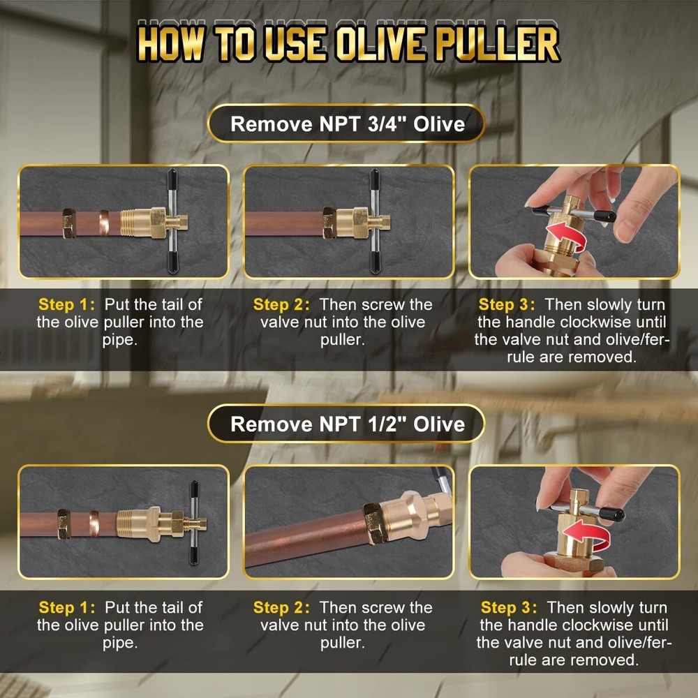 Puller Copper Compression Ring Extractor Sleeve Ferrule Removal Tool,NOT Damage