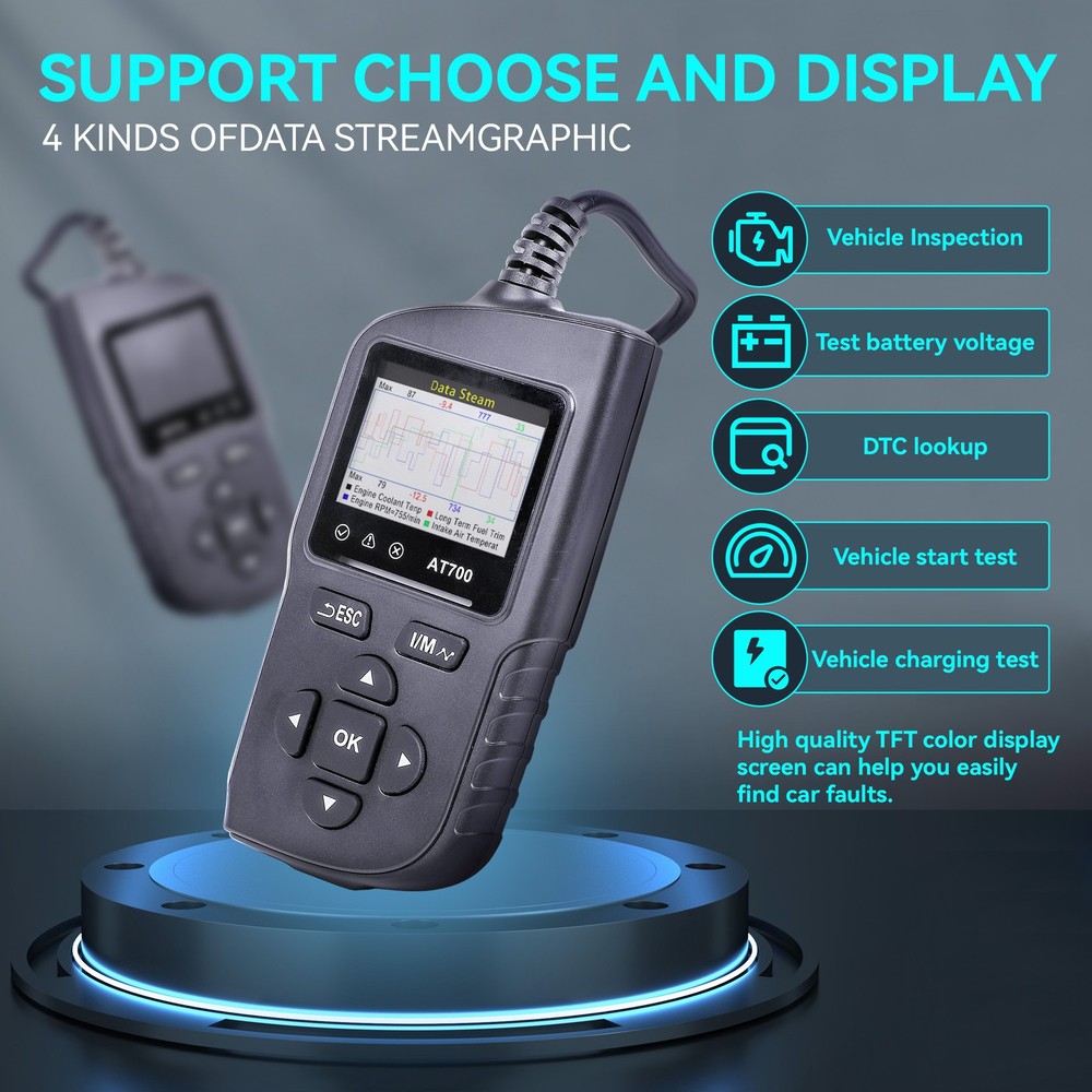 AT700 OBD2 Scanner Code Reader Car Diagnostic Scan Tool Check Engine Fault USA