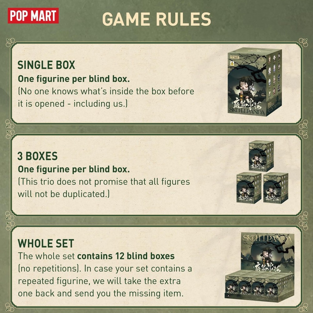 POP MART SKULLPANDA The Ink Plum Blossom Single Box,