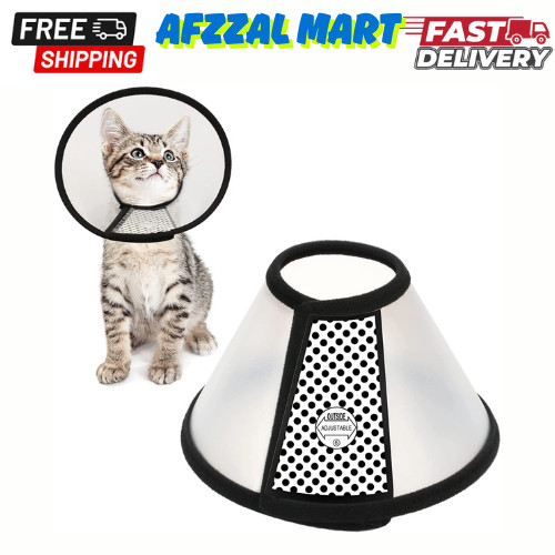 Adjustable Recovery Pet Cone E-Collar for Cats Puppy Rabbit, Plastic ...