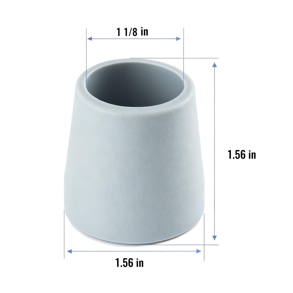 Rubber 4 pcs Walker Tips 1 1/8'' Heavy Duty, Tips for Walkers, Commodes, Show...