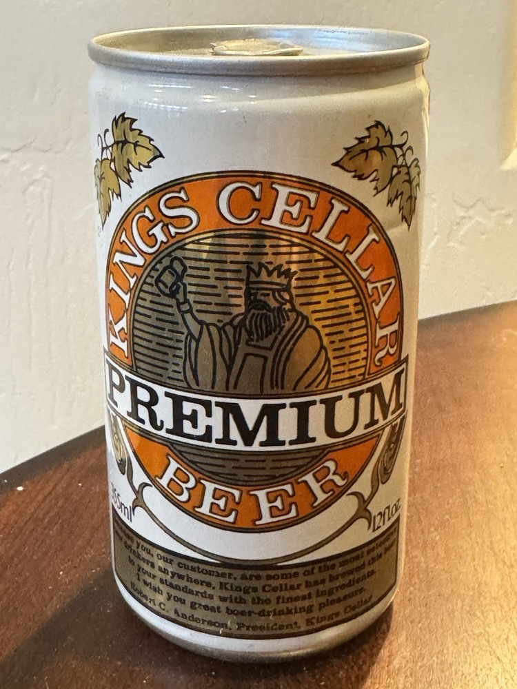 Kings Cellar Premium - Empty Beer Can - Bottom Opened