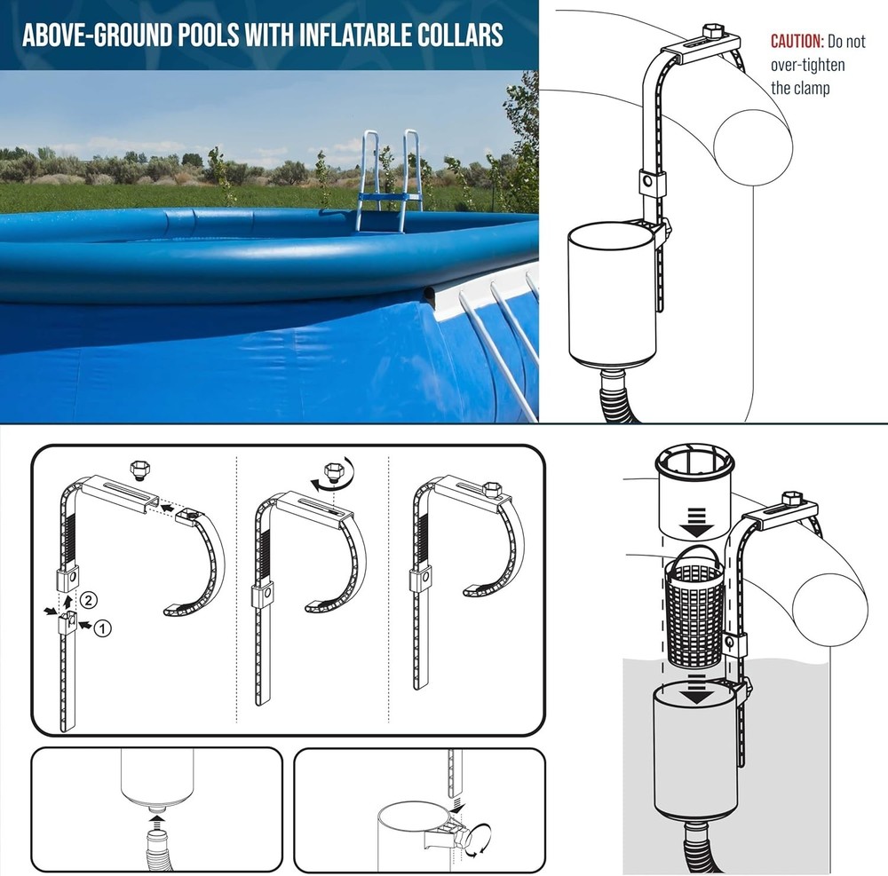 Automatic Pool Surface Skimmer with Strainer Basket - Low Maintenance Solution