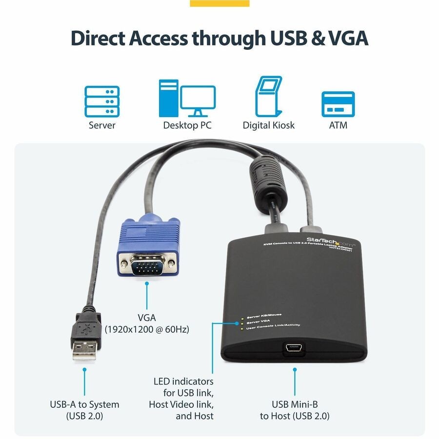 StarTech NOTECONS01 KVM Console to USB 2.0 Portable Adapter