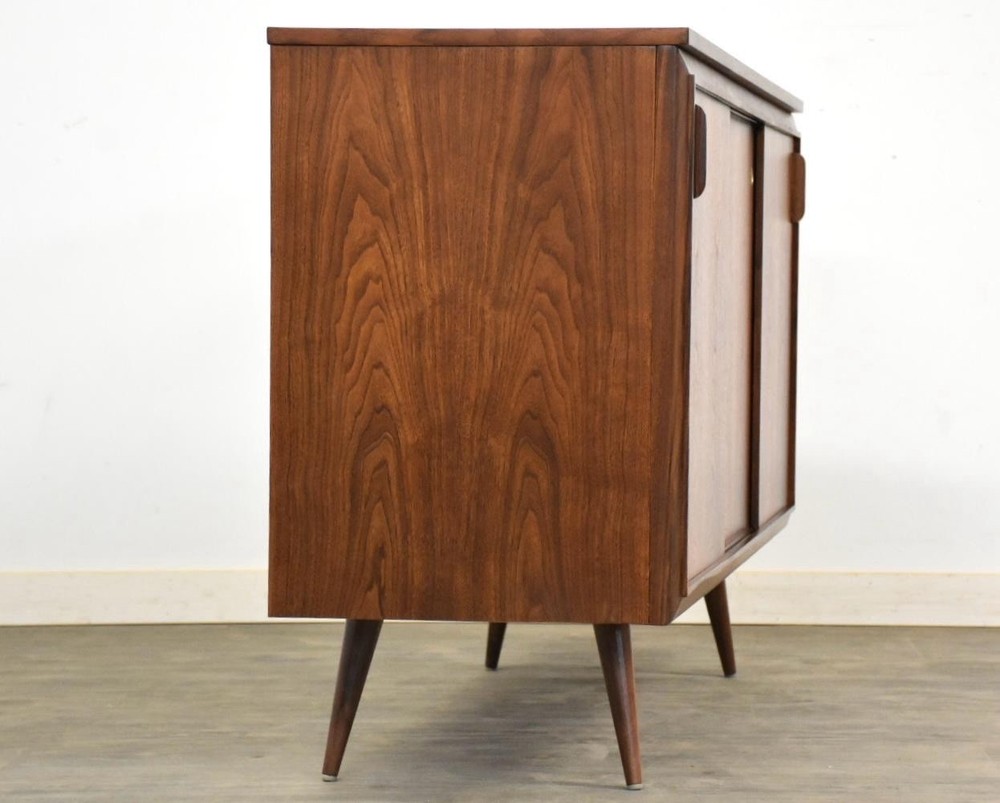 Refinished 57” Walnut Sideboard Credenza