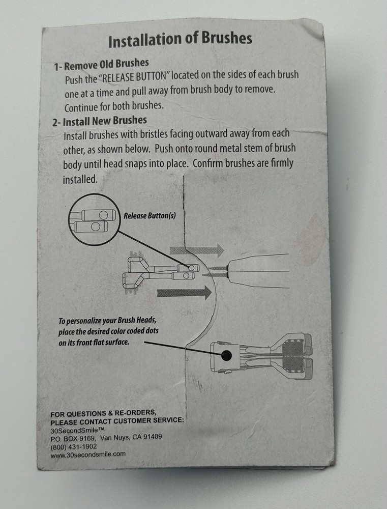 30 Second Smile Replacement Brush Heads Standard