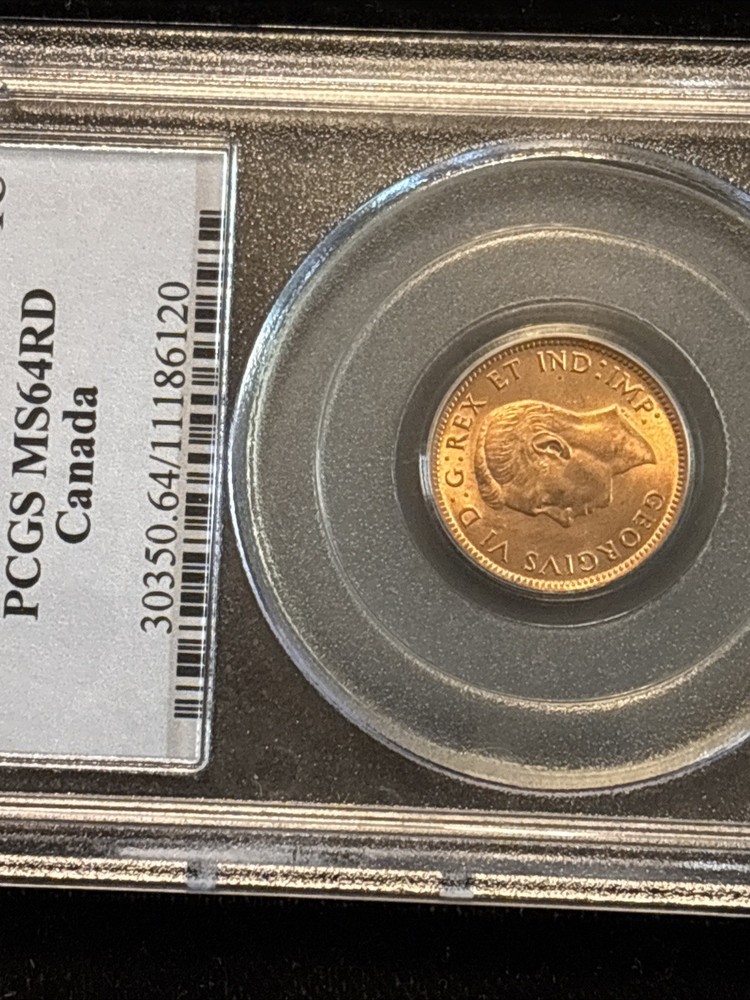 1939 Canada Penny Uncirculated Pcgs Ms64 Red Small Cent