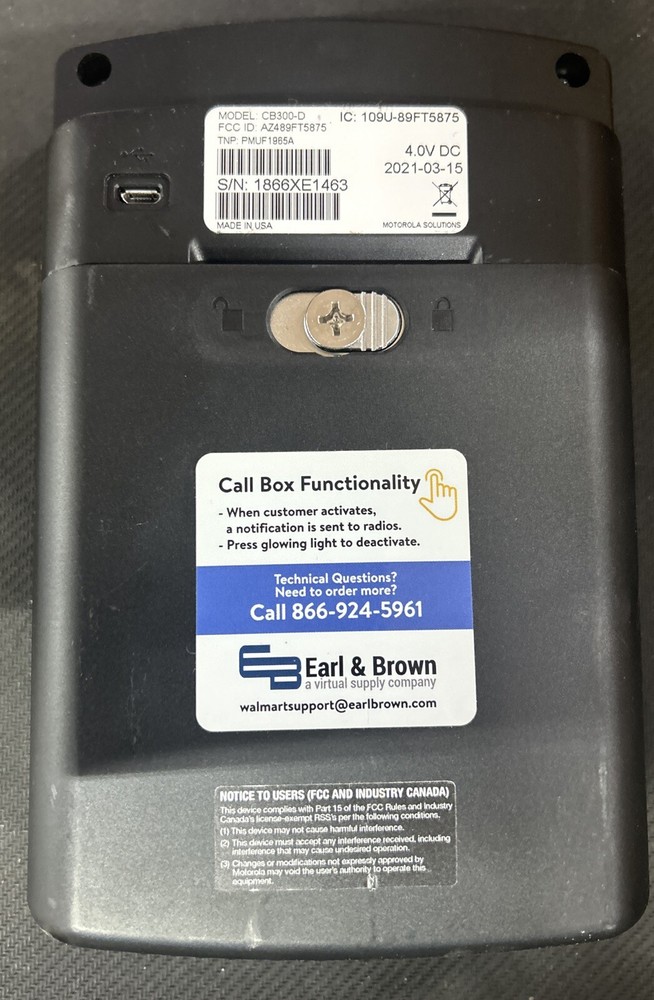 Motorola CB300-D Digital Retail Call Box (Unit)