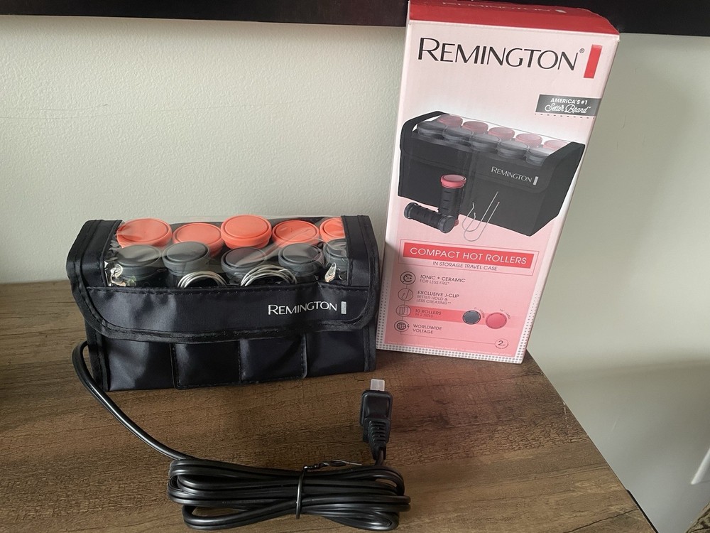 NIB Remington Compact Hot Rollers Storage Travel Case 10 Rollers 2 Sizes