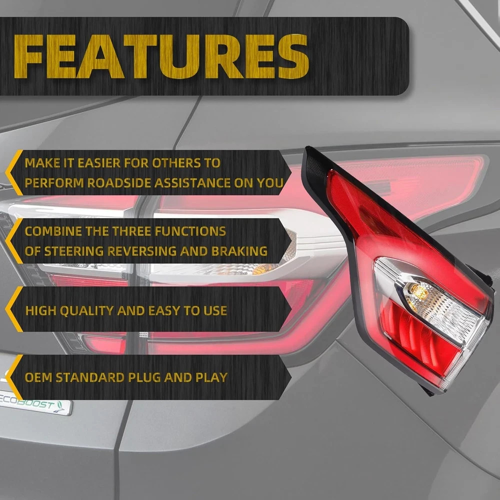 Left Tail Light Assembly with Bulb for Ford Escape Kuga 2017-2019