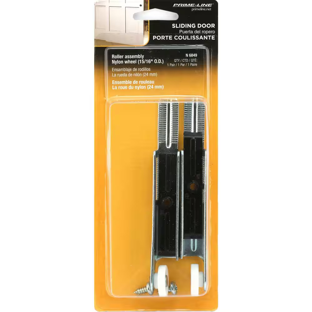 Steel, Frame Mount, Closet Door Roller Set