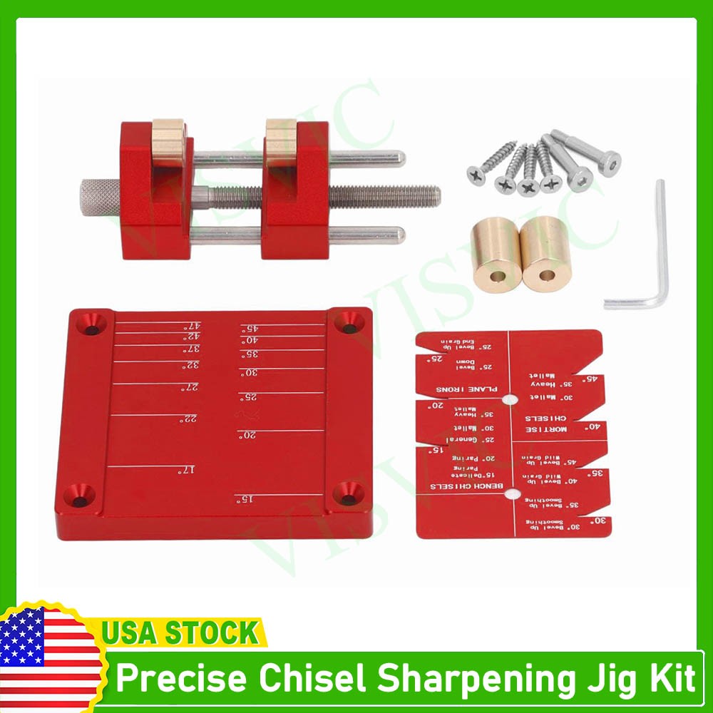 Chisel Sharpening Jig Kit, Honing Guide for 5/32"–3" Chisels, Adjustable Angle