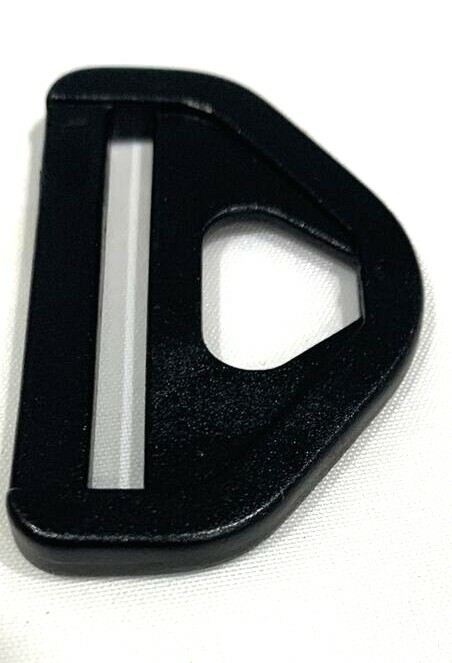 500 Piece Plastic Nylon Hardware Adjuster Triangle D Ring Black 1.5"
