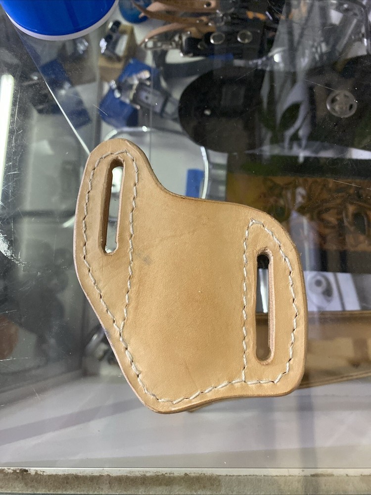 Folding Knife Holster/handmade Sheath- Tan Leather