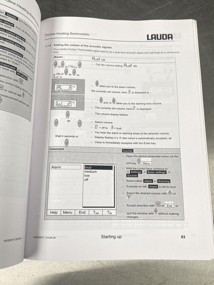 Lauda Proline Cooling Thermostat - Users Manual/Instructions Book