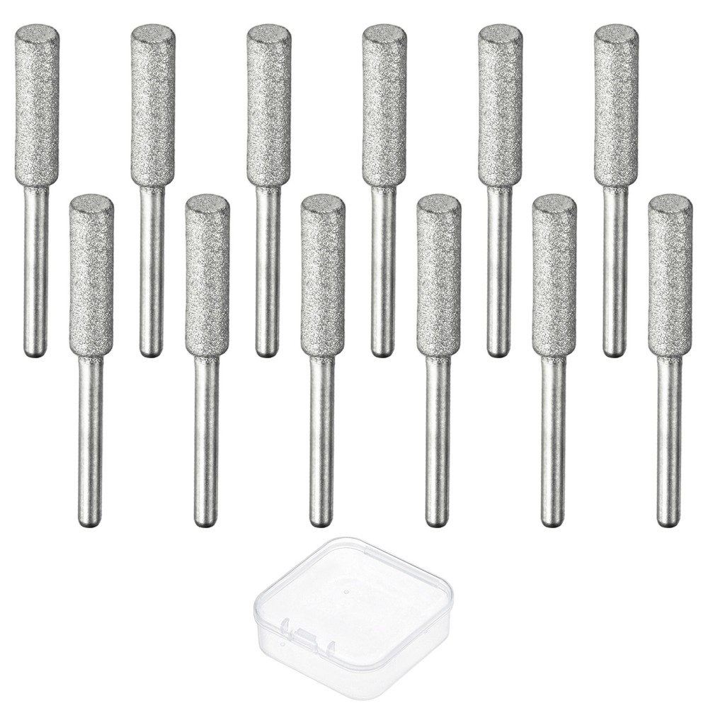 Chainsaw Sharpener with Box [12pcs] - Chainsaw Sharpening - [Silver- 7/32 Inch]