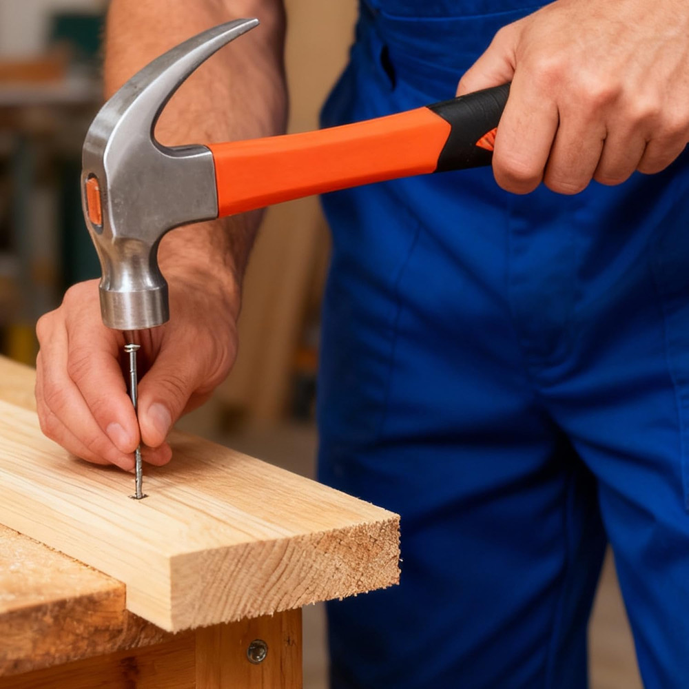 Framing Hammer Claw Camping Hammer Hammers with Smooth Face Long Handle Straight