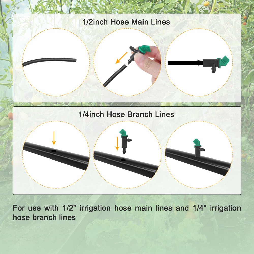 60-Pack Flag Irrigation Dripper Emitter, Drip Irrigation Connect Kit
