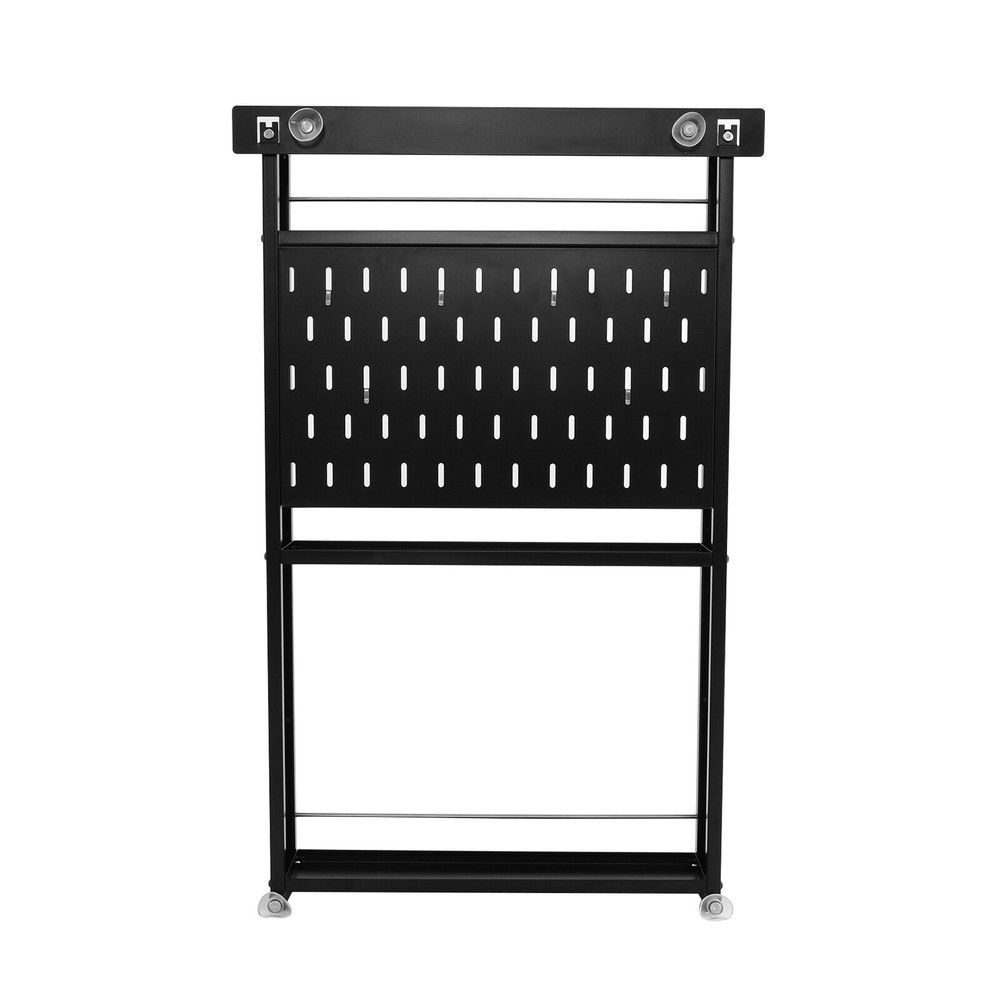 3 Tier Kitchen Storage Rack Wall-mounted Storage Rack w/ 6 Hooks for Home Hotel