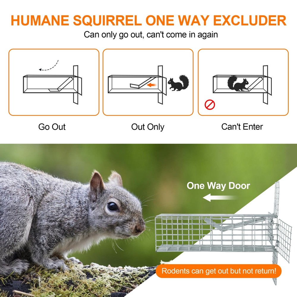 Humane Squirrel Excluder for Attics and Chimneys - Complete Installation Kit