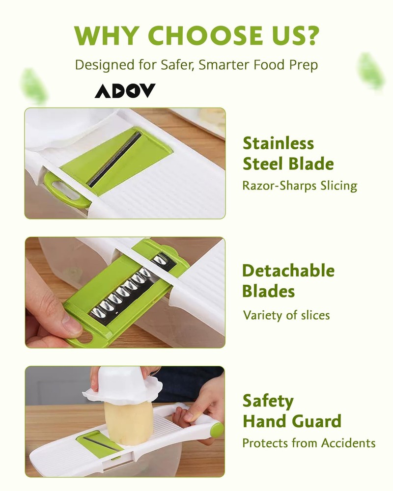 All in 1 Mandoline Slicer for Kitchen, Multi Function Fruit and Vegetable Sli...