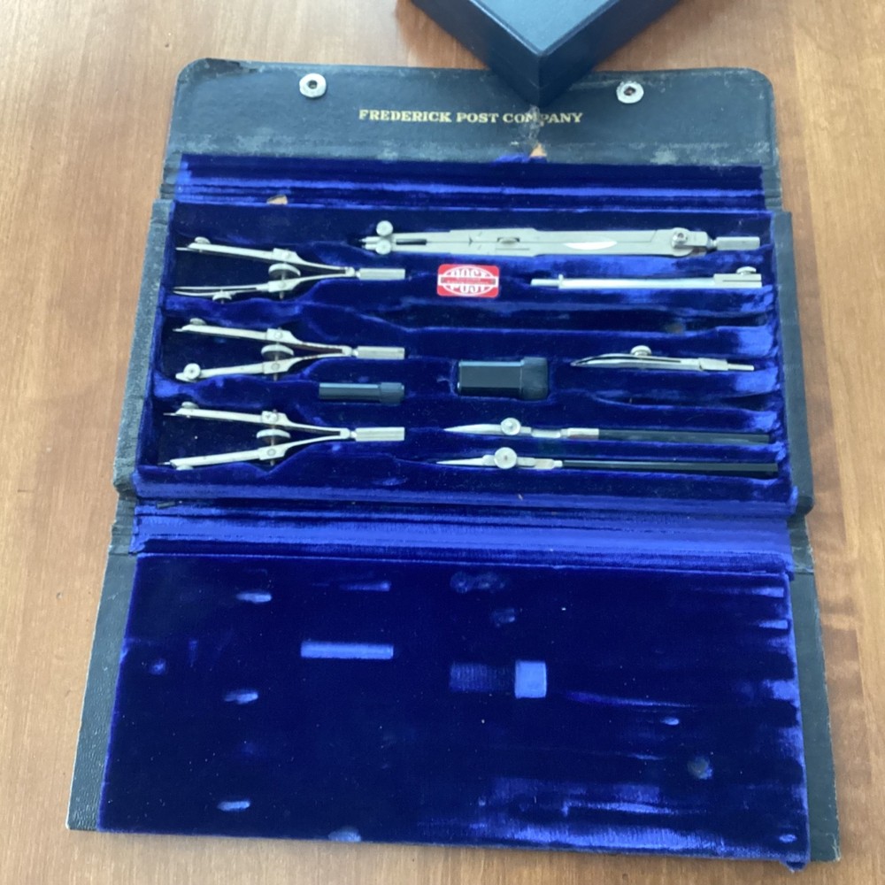 VINTAGE FREDERICK POST CO. SKILLMASTER NO. 1110 DRAFTING INSTRUMENTS TOOL SET
