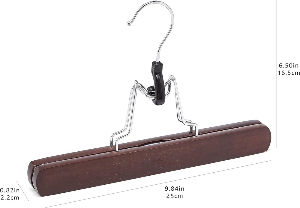 Amazon Basics Wooden Pants Hangers - Cherry, 10-Pack 10-Pack, Cherry