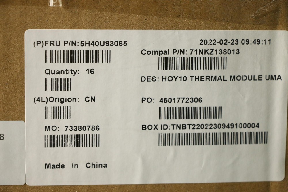 5H40U93065 UMA Thermal Module