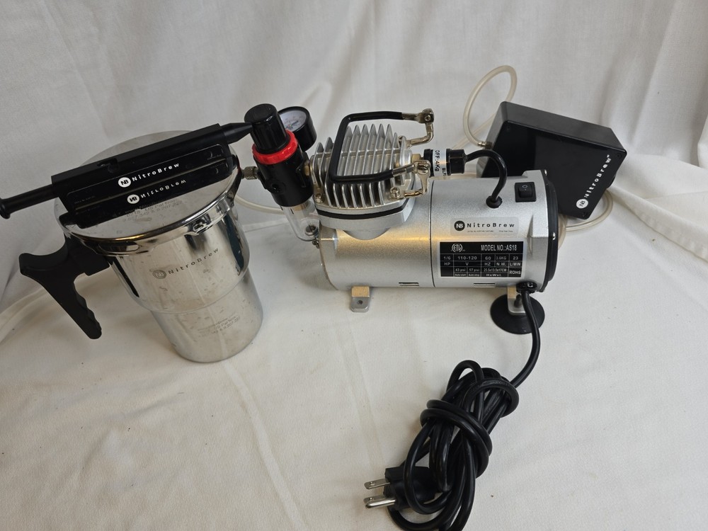 NitroBrew Home Nitro Cold Brew System w/ Compressor & Stainless Kettle AS18 Kit