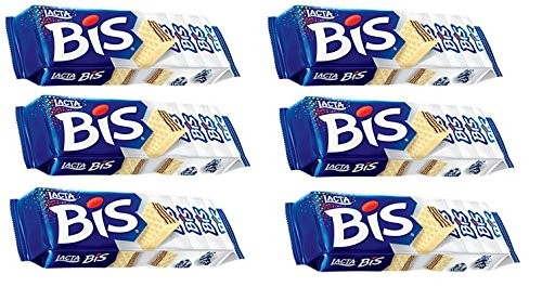 Bis Lacta Wafer Cookies (Chocolate Branco, 6 Pack)