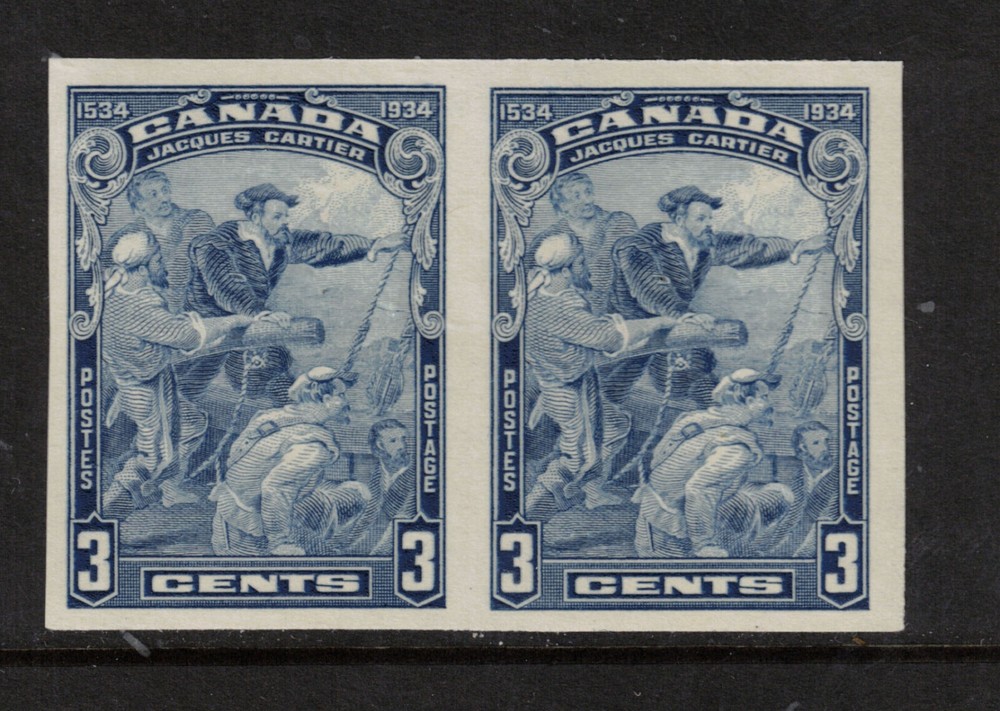 Canada #208a Extra Fine Never Hinged Imperf Pair With Herst Backstamp