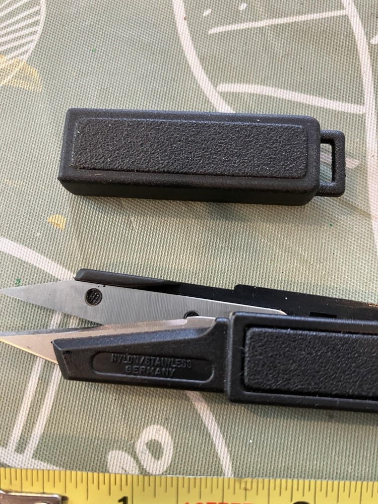 Gingher Scissors,Germany,Black Plastic Pull-out Case,Hanging Loop,4.3"l Nylon/SS