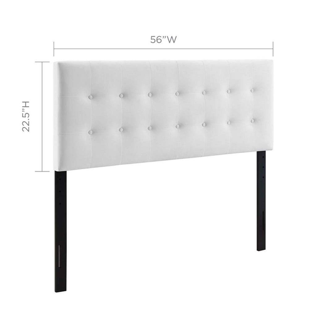 Modway Emily Full Tufted Performance Velvet Headboard in White