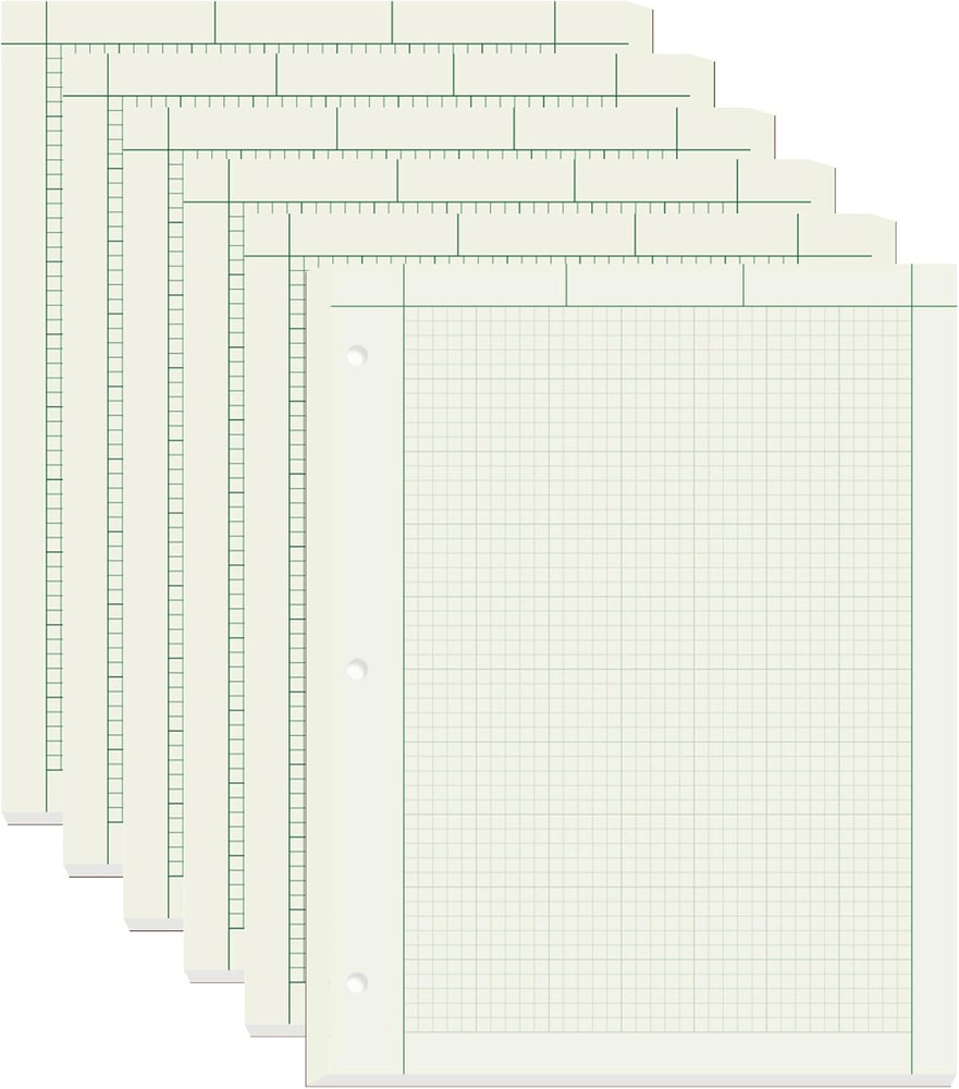 6 Pads Engineering Paper Notebook, Engineering Computation Pad, 8.5X11 Inch Engi