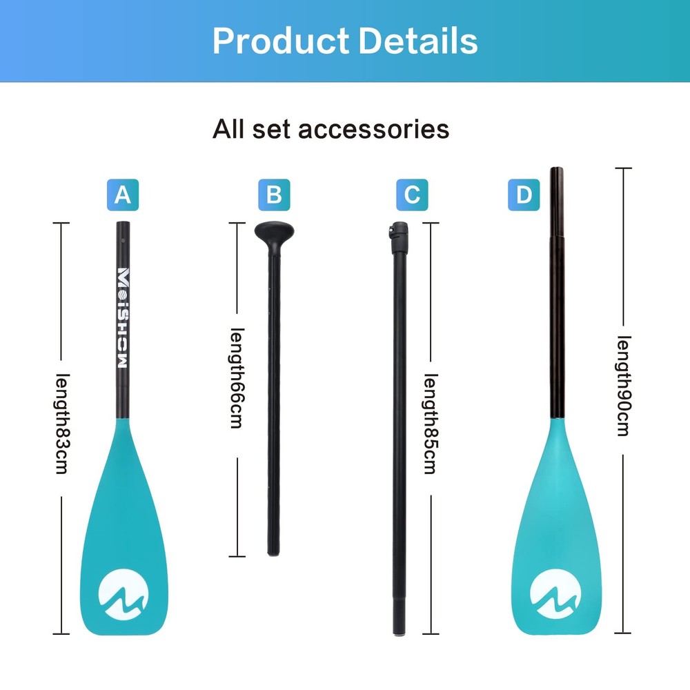SUP Paddle Board Paddle - Adjustable Paddleboard Paddle Oar 4-Piece Floating ...