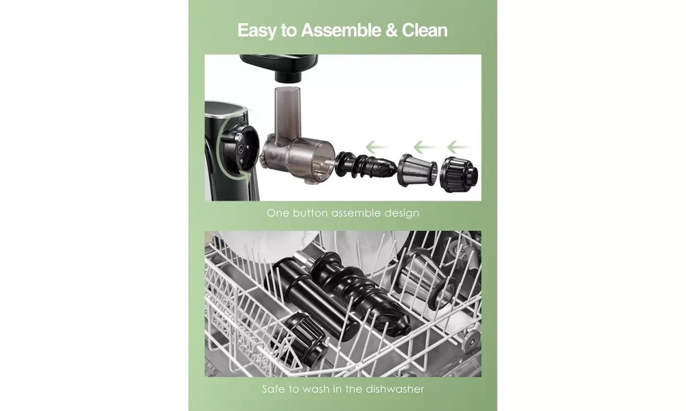Brewsly Slow Masticating Juicer Extractor with 3-Mode 2-Speed Easy to Clean