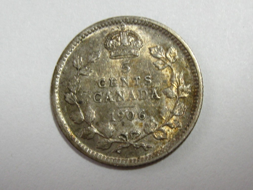 About Uncirculated/Unc 1906 Canada 5 Cents - #6357-68