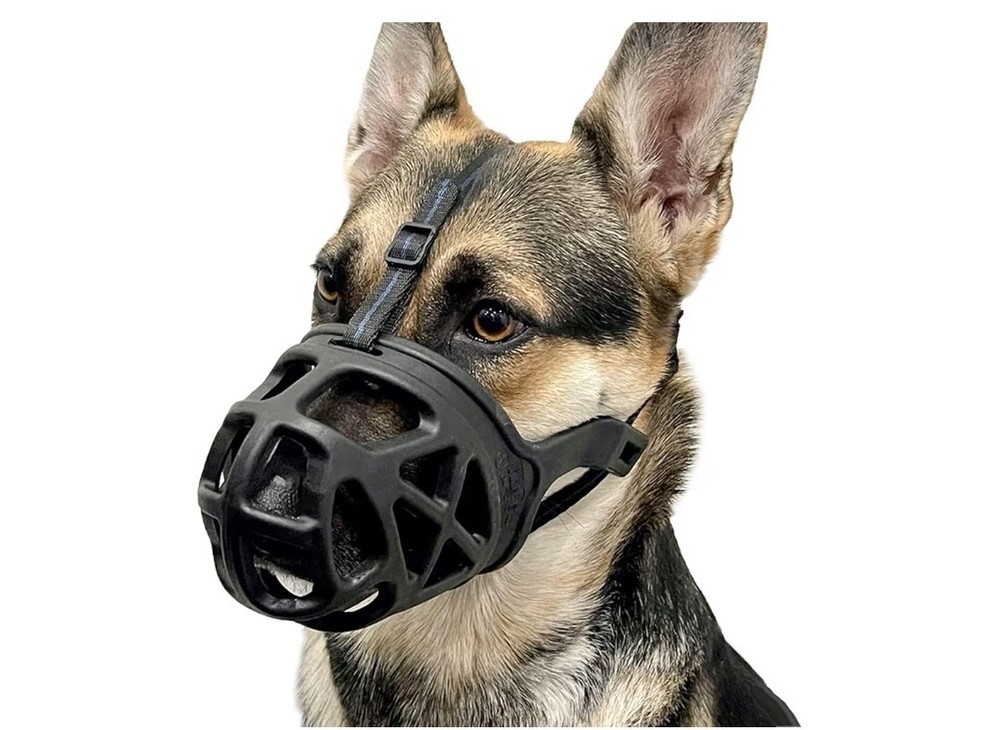 BARKLESS Dog Muzzle, Basket Muzzle For Biting/Chewing, Size L, Black Pre-owned