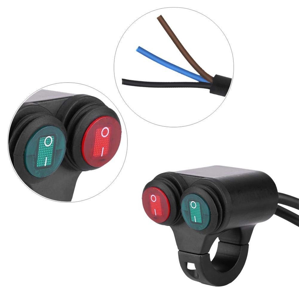 Universal Motorcycle Handlebar Switch, 22mm Aluminum Alloyual D default