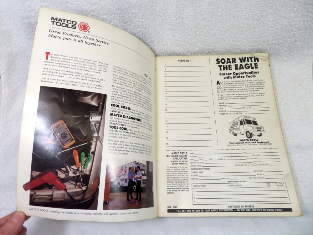 1992 1993 MAC Tools Product Catalog Automotive Tools