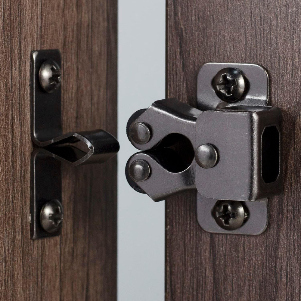 4 PCS Cabinet Latch Double Roller Catch Hardware for Cupboard Closet Kitchen Cab