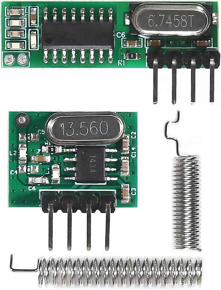 DIY 5pcs 433MHz Wireless RF Transmitter and Receiver Kit - Compact Metal Design