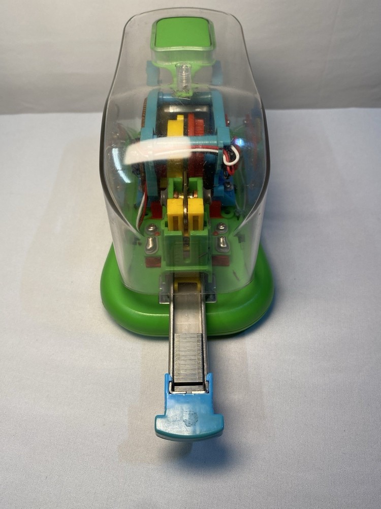 Swingline See Through Clear Stapler, Green Base, Automatic And Electric Untested