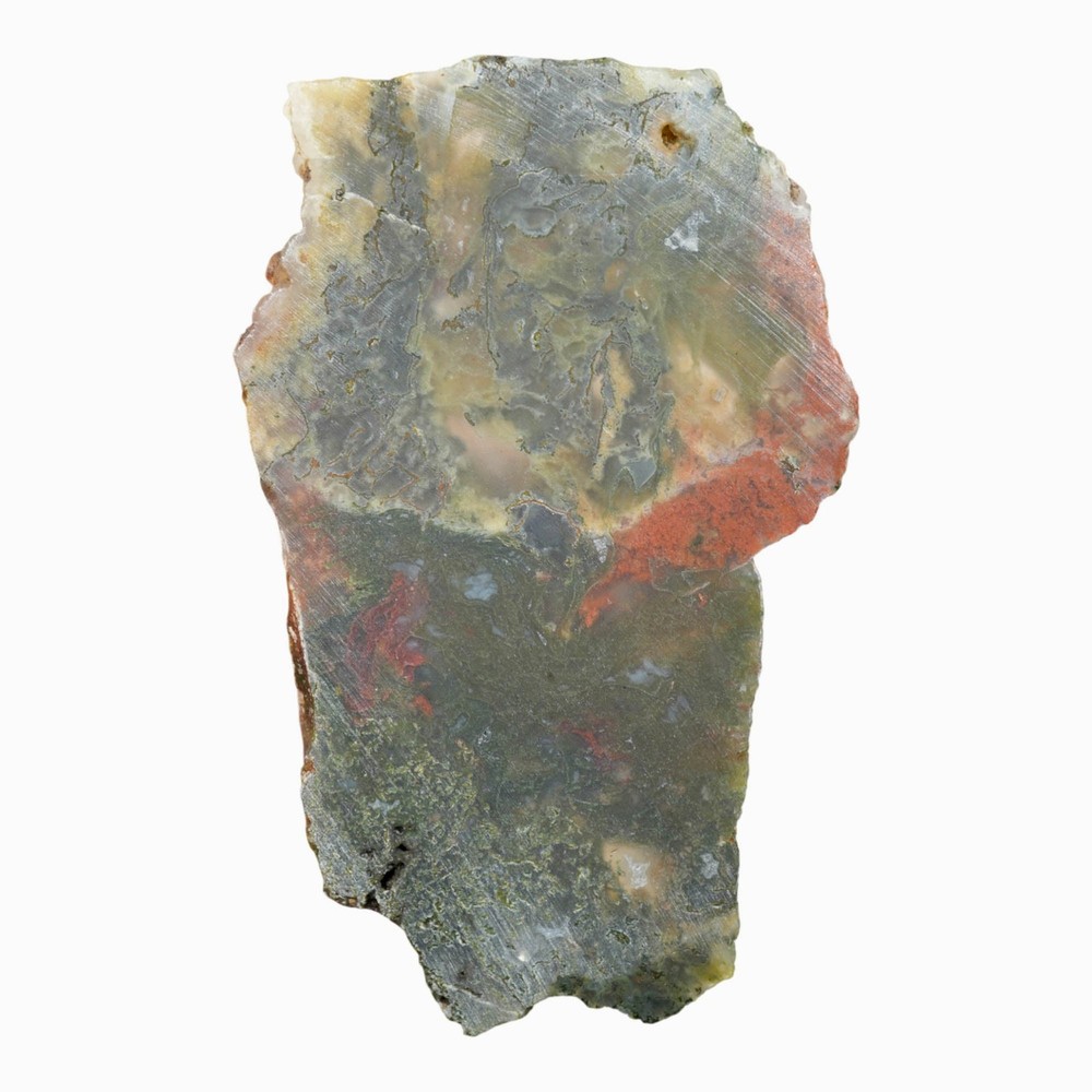Maury Mountain Moss Agate Slab - Green and Red Moss Pattern