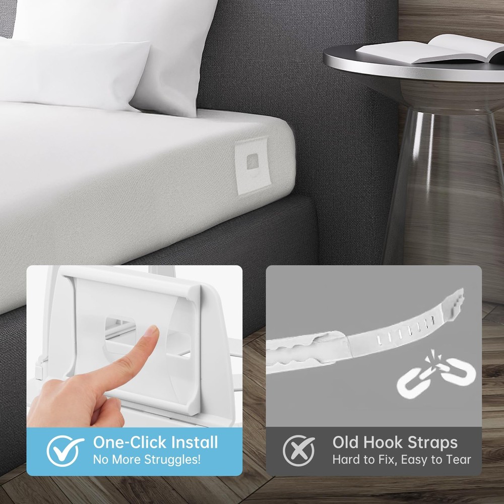 Upgrade Bed Holders for Corners: 4Pcs Fitted Lock Holders Keep Sheets Firm & ...