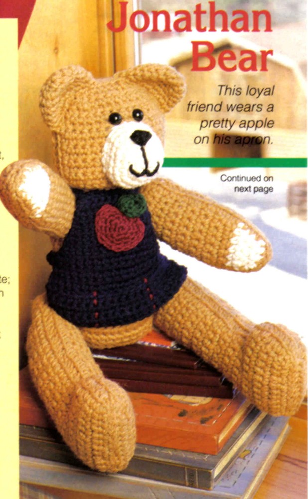 CUTE Jonathan Bear/Toy/ Crochet Pattern INSTRUCTIONS ONLY