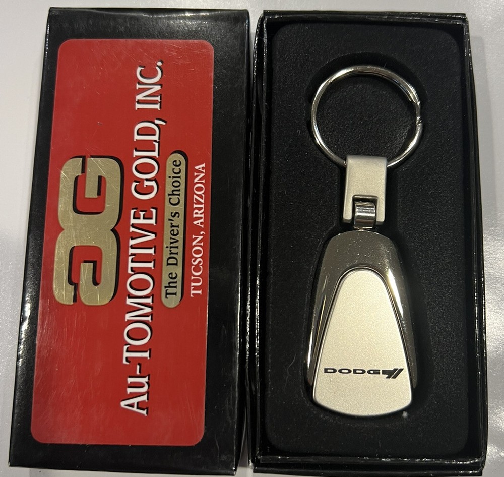 DODGE Tear Drop Metal Silver Key Chain Licensed