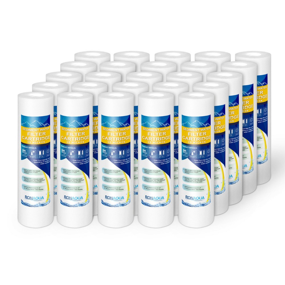 25 Sediment 10 Micron Water Filter Cartridges 2.5" x 10" for Reverse Osmosis
